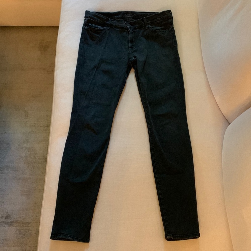 Charcoal black stretch low rise jeans. Soft and super comfortable